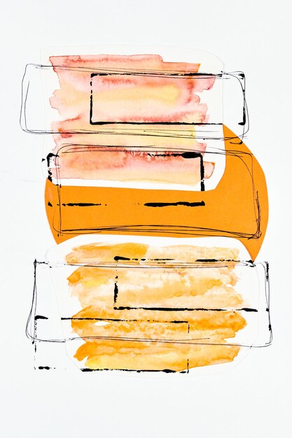 Abstrakcyjne tło wielokolorowy kolaż artystyczny Kreatywny projekt wzoru do druku pocztówka z zaproszeniem Rysunek plakatu kolorowa tapeta Pomarańczowo-czarno-biały kontrast kolorów