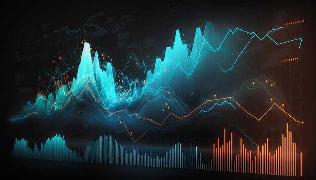 Abstrakcyjne tło wykresu giełdowego Generative AI