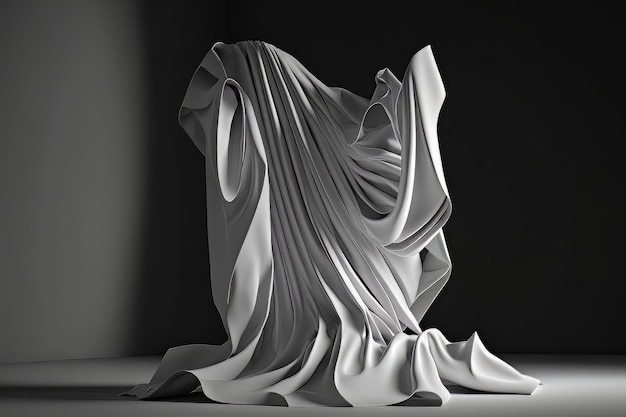 Abstrakcyjne tło z falą 3D Jasny biały gradient