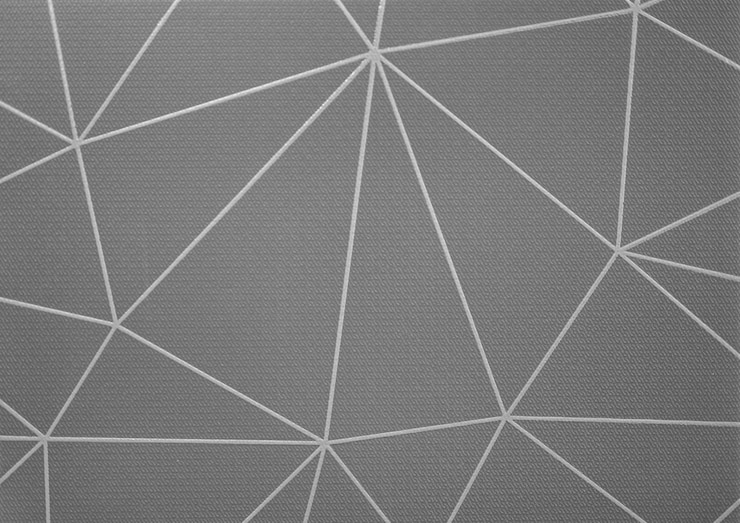 Zdjęcie abstrakcyjne tło z geometrycznym wzorem trójkąty na szarym tle wielokątne tło z liniami łączącymi płytka ceramiczna z abstrakcyjnym geometrycznym wzorem mozaiki