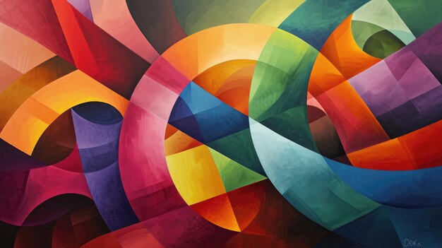 Abstrakcyjne tło z geometrycznymi wzorcami w kolorach widma