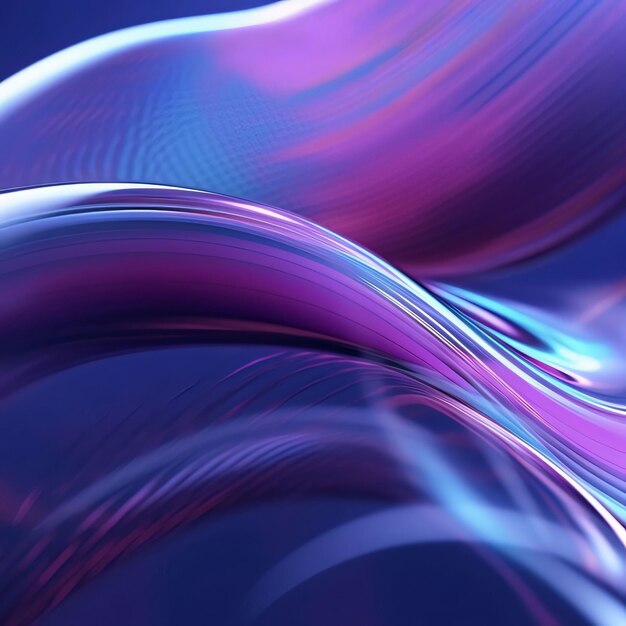 abstrakcyjne tło z gładkimi liniami w kolorze niebieskim i fioletowym obraz generowany cyfrowo