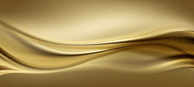 Abstrakcyjne tło z gładkimi złotymi falami