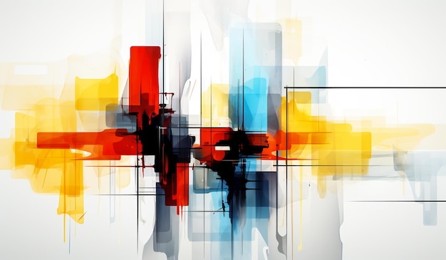 Zdjęcie abstrakcyjne tło z kolorowymi figurami geometrycznymi wygenerowanymi przez ai