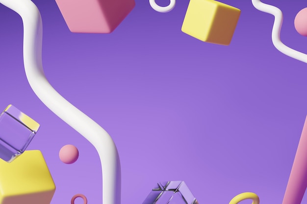 Abstrakcyjne tło z kolorowymi geometrycznymi kształtami 3D