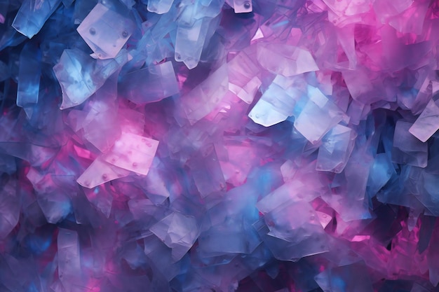 Abstrakcyjne tło z kryształami o różnych odcieniach fioletowego i niebieskiego koloru
