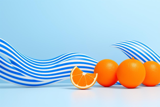 Abstrakcyjne tło z niebieskimi liniami i pomarańczowymi