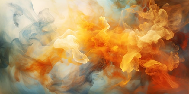 Abstrakcyjne tło z pastelowymi wirami dymu Atrament akwarelowy farby chmura Generative AI