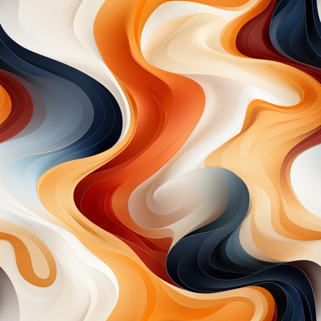 Abstrakcyjne tło z różnorodnymi kolorami falistych kształtów generatywne ai