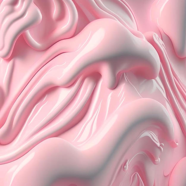 Abstrakcyjne tło z różową kremową konsystencją AI generowane