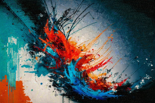 Abstrakcyjne tło z smyczy farby akrylowej Mieszanie wielokolorowych farb olejowych Arrangementy teksturowane Abstrakcyjny nowoczesny druk Deco art Poster