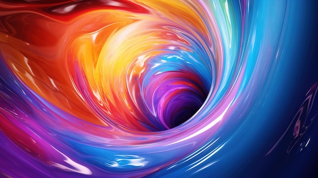 Abstrakcyjne tło z wirem kolorów skręcających się w ruchu w żywym wirze kolorów