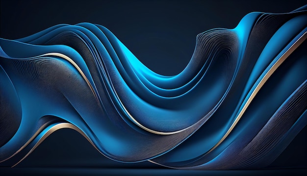 Abstrakcyjne tło z wzorem płynnych niebieskich linii