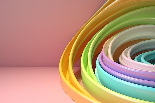 Abstrakcyjne tło z żywymi odcieniami tęczy kolorowy gradient spiralny projekt AI generowana zawartość