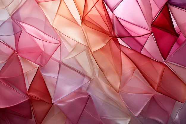 Abstrakcyjne trójkąty harmonizują odcienie różowej bieli i lśniącego złota wizualnego zachwytu