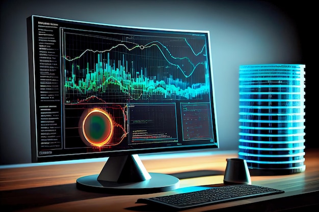 Abstrakcyjne wykresy giełdowe i infografiki Generative AI Generative AI