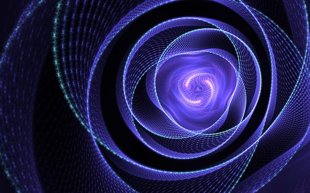Zdjęcie abstrakcyjne wzory i kształty fraktalne nieskończony wszechświattajemniczy psychodeliczny wzór relaksacji dynamicznie płynące naturalne formy święta geometriamistyczne spirale renderowanie 3d