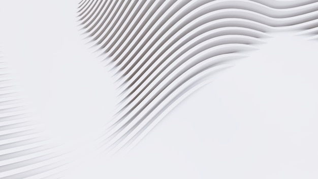 Abstrakcyjne zakrzywione kształty. Białe okrągłe tło. Abstrakcyjne tło. ilustracja 3d