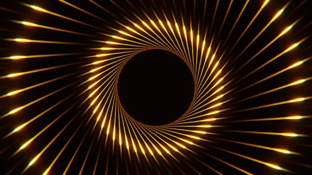 Abstrakcyjne złote koło Linie Geometryczny ruch Tło