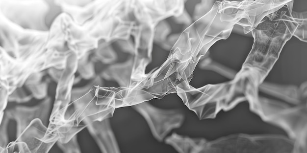 Zdjęcie abstrakcyjny biały dym na czarnym tle monochromatyczny