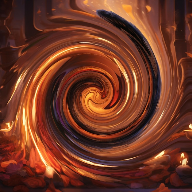 Abstrakcyjny błyszczący okrągły spiralny obrót