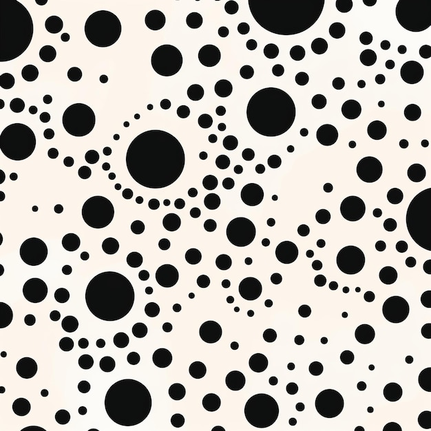 Abstrakcyjny czarno-biały projekt inspirowany sztuką pop z kropkami