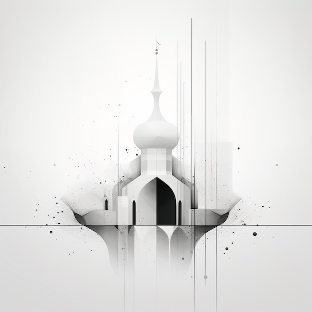 Zdjęcie abstrakcyjny czarno-biały szablon tła meczetu