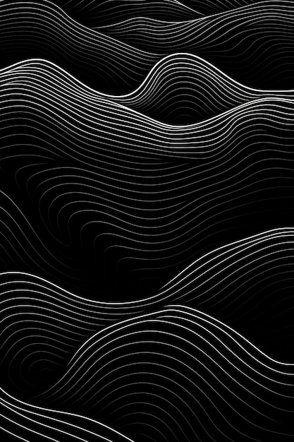 abstrakcyjny czarno-biały wzór z falistymi liniami w