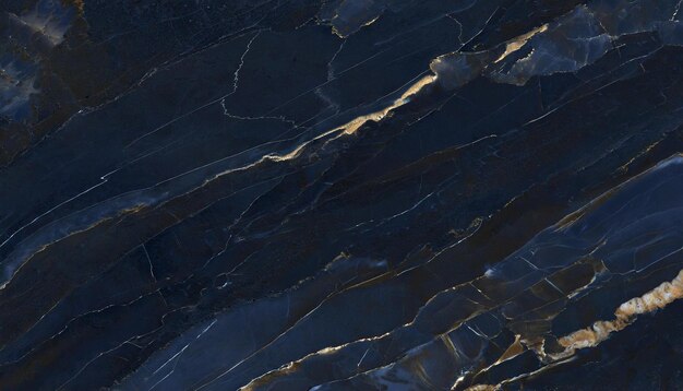 Abstrakcyjny czarny ciemno-niebieski i złoty marmur Fale tekstury płynnej sztuki marmur akrylowy tło