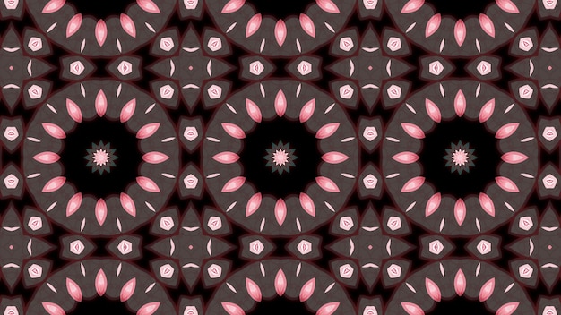 Abstrakcyjny etniczny autentyczny wzór symetryczny ozdobny ozdobny kalejdoskop ruch geometryczny okrąg i kształty gwiazd