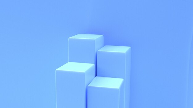 abstrakcyjny geometryczny kształt renderowania 3d niebieski zestaw wyświetlania produktu na podium minimalna kompozycja