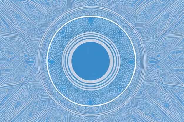 abstrakcyjny geometryczny okrągły kształt na niebieskim tle zaprojektuj dwa małe niebieskie kółka na niebie