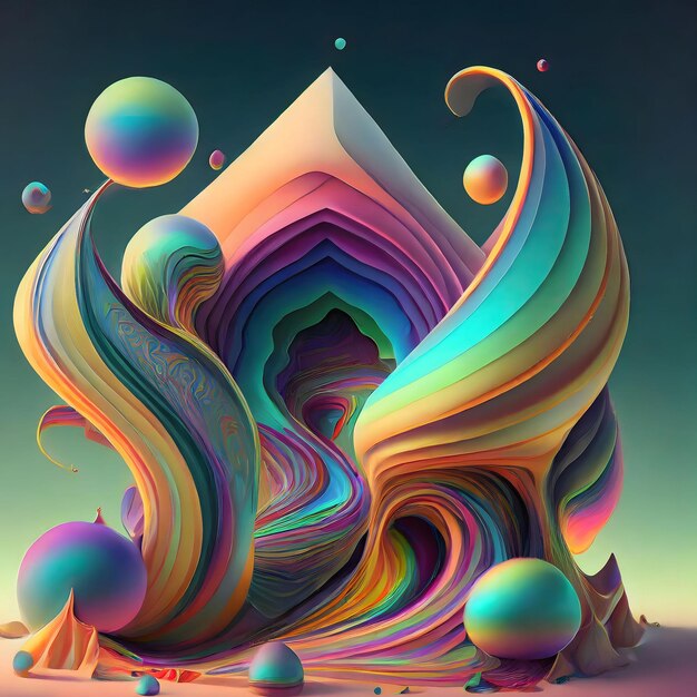 Abstrakcyjny gradient efektu 3D Kształty