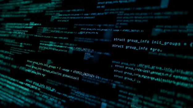 Abstrakcyjny kod komputerowy z technologią cyfrową cyberprzestrzeni