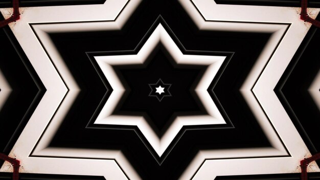 Abstrakcyjny kolorowy hipnotyczny symetryczny wzór ozdobny ozdobny kalejdoskop ruch geometryczny okrąg i kształty gwiazd