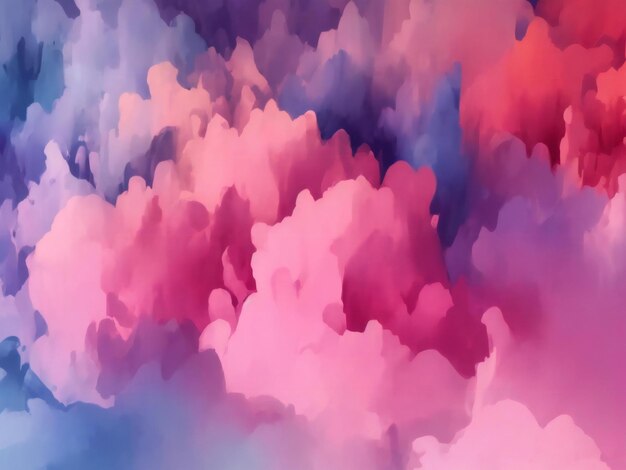 Abstrakcyjny kolorowy różowy miękki pastelowy kolor chmury tło wielokolorowe krople atramentu ai generowane
