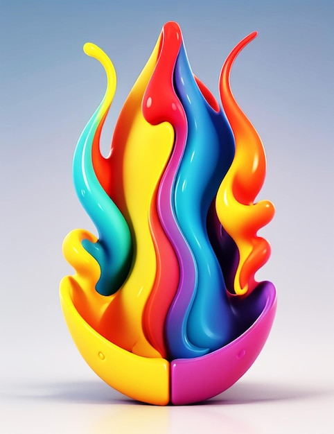 Zdjęcie abstrakcyjny kształt cieczy 3d żywy gradient kolor tła