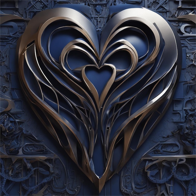 Abstrakcyjny kształt ciemnoniebieskiej miłości