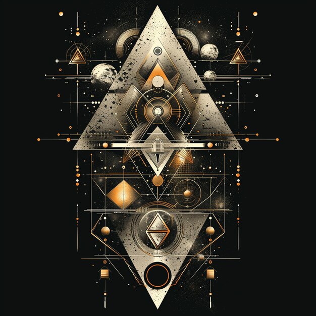 Zdjęcie abstrakcyjny kształt geometryczny z trójkątami i przestrzenią dla tekstu