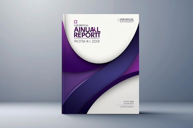 Abstrakcyjny kształt krzywej na niebiesko-fioletowym i białym tle szablon okładki książki w rozmiarze A4 dla czasopisma sprawozdania rocznego