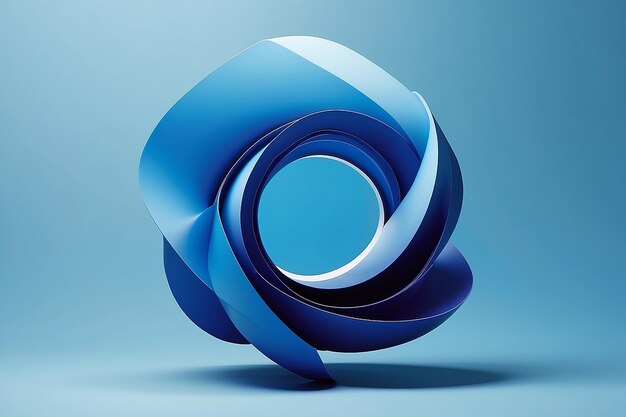 Abstrakcyjny kształt na niebieskim tle