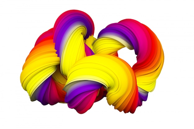 Zdjęcie abstrakcyjny kształt tęczy. renderowania 3d.