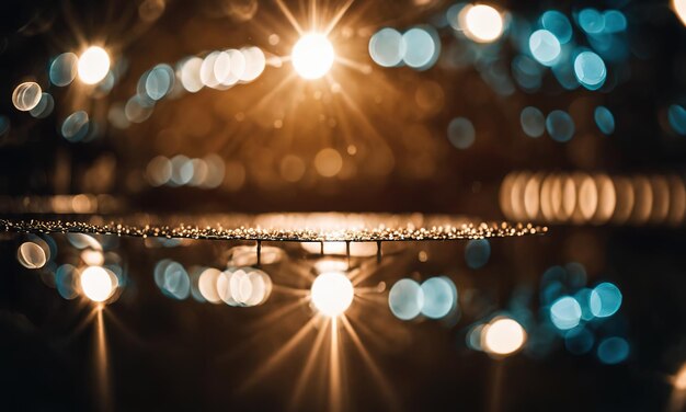 Abstrakcyjny nocny ogród bokeh w tle miasta