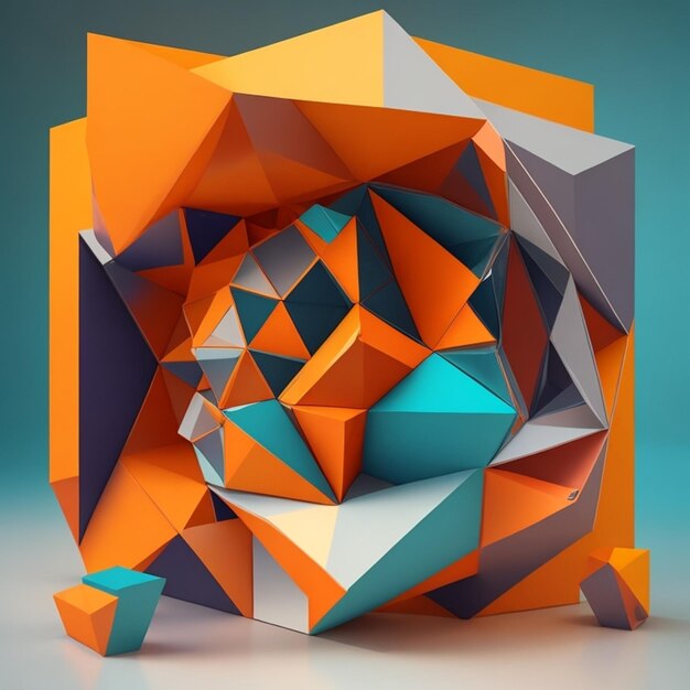 Abstrakcyjny obiekt low-poly