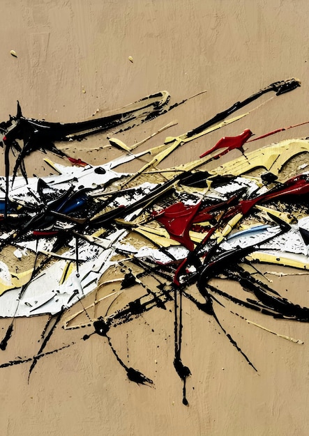 Abstrakcyjny obraz chaosu w stylu Pollocka
