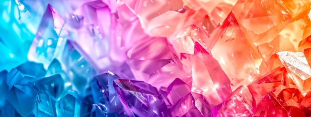Abstrakcyjny obraz kolorowych formacji kryształowych z odcieniami gradientu
