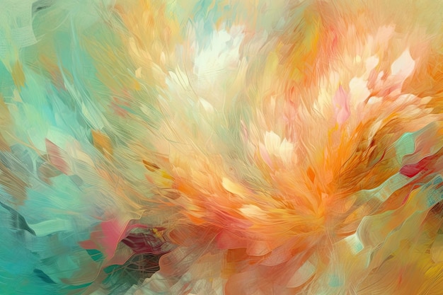Abstrakcyjny obraz kwiatowy w żywych kolorach