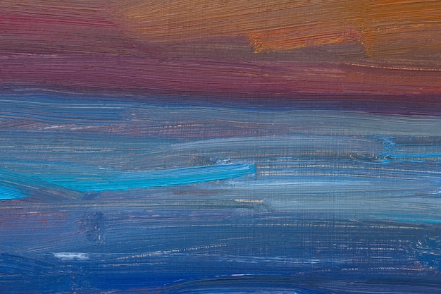 Abstrakcyjny obraz olejny Mieszany fragment morza o zachodzie słońca