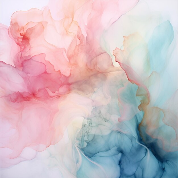 Zdjęcie abstrakcyjny obraz różowej i niebieskiej chmury wody generatywny ai