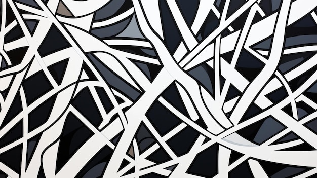 Zdjęcie abstrakcyjny obraz zbłąkanych gałęzi w czarno-białym